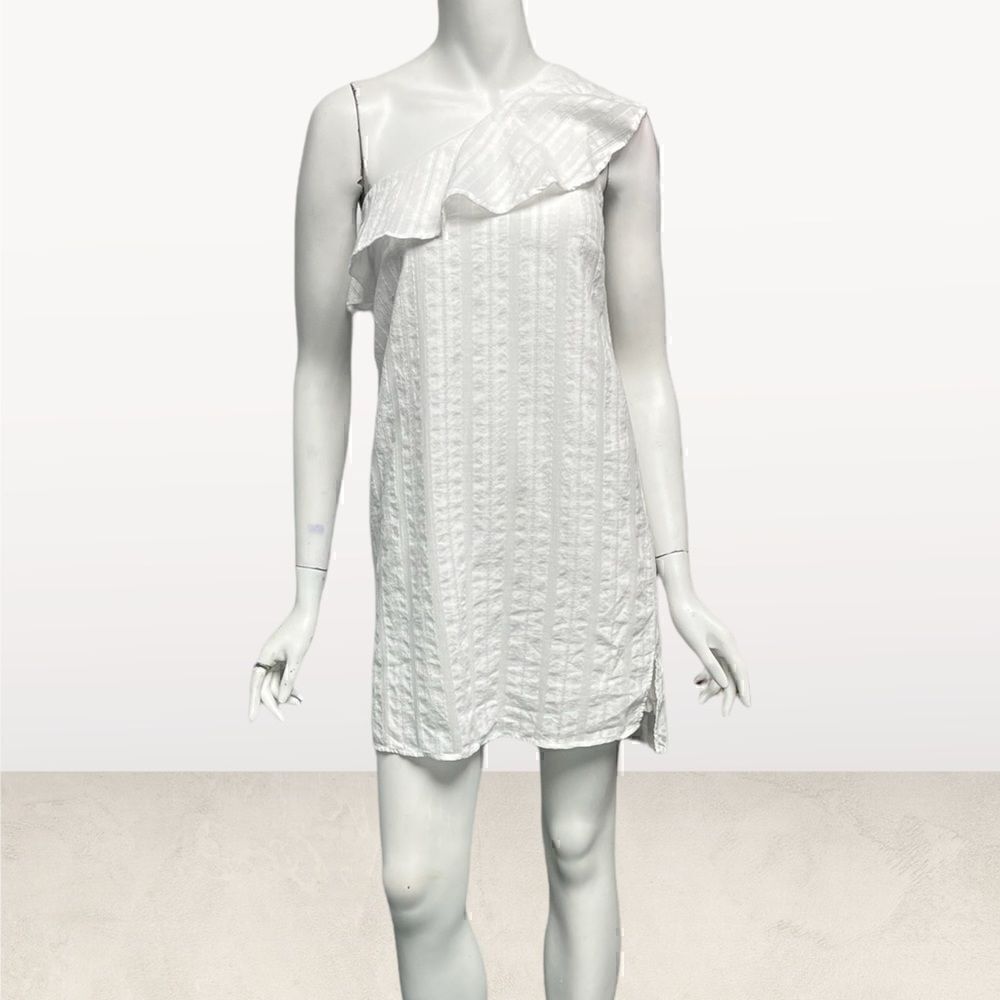 Cloth & Stone One Shoulder White Cotton Dress